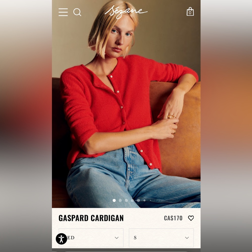 Red Button-Up Women's Sweater